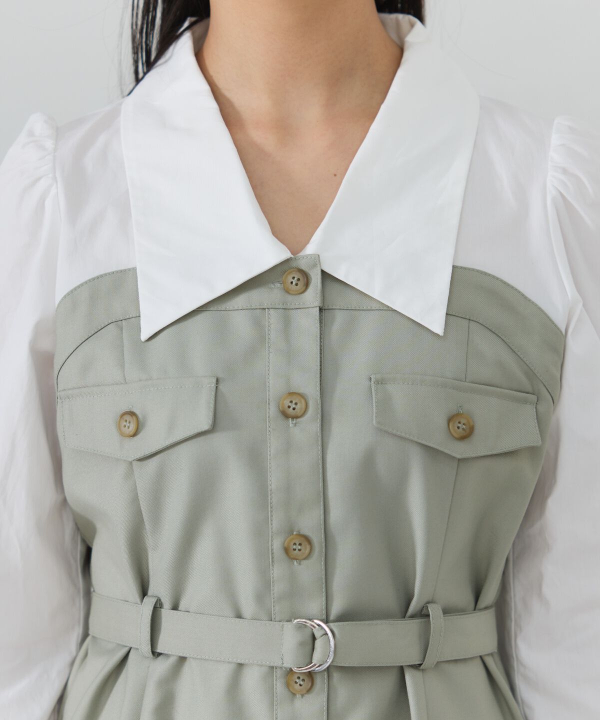 REDYAZEL「レイヤードデザインミニシャツワンピース」|ワンピース|