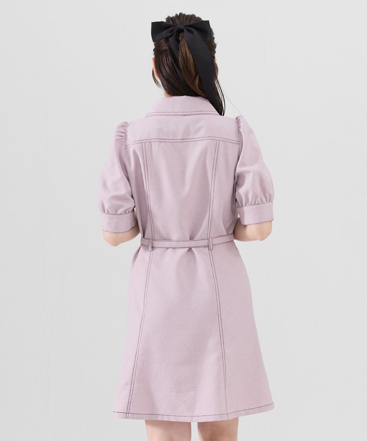 REDYAZEL「バイカラーステッチアシメデザイン半袖ミニワンピース」|ワンピース|