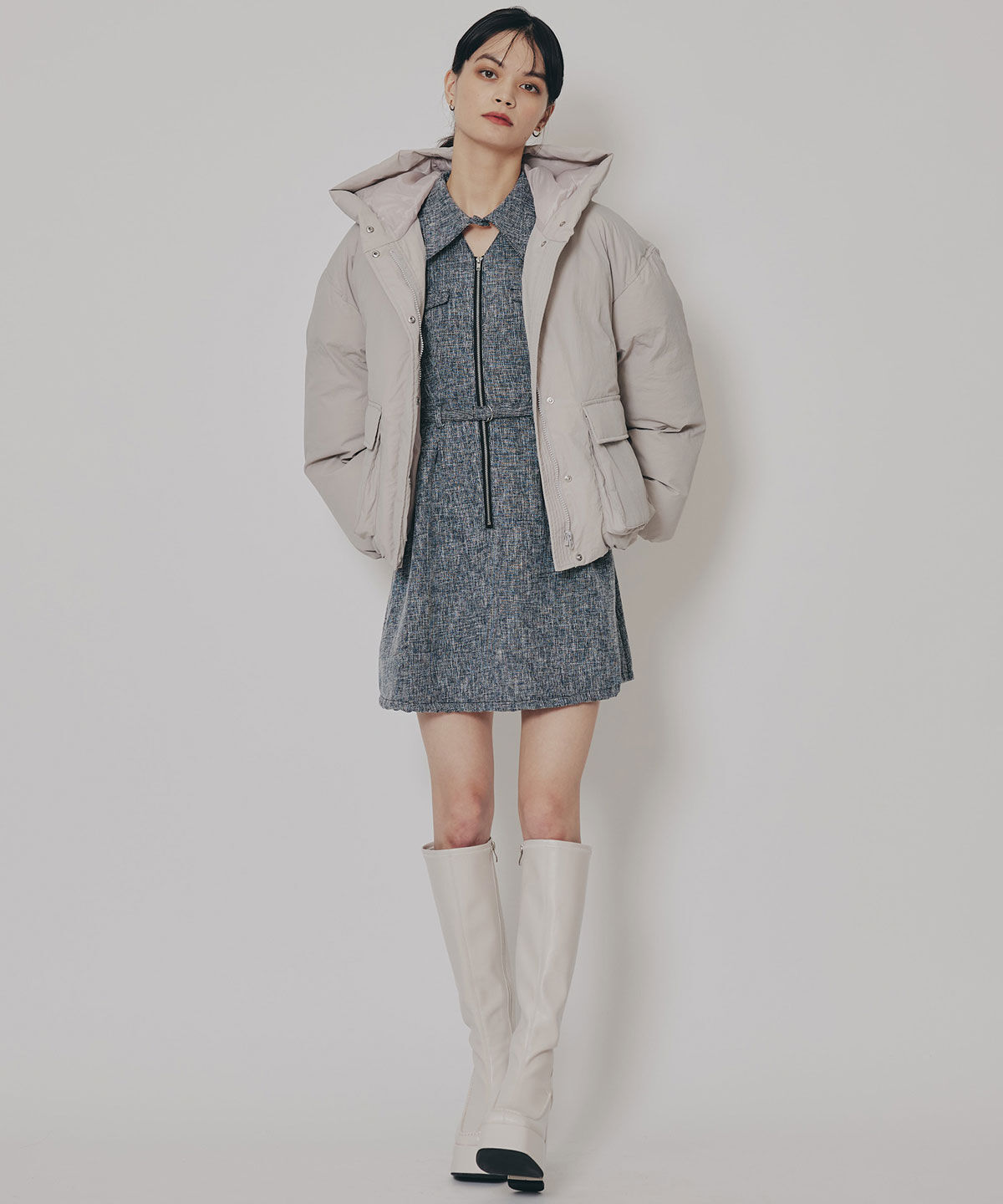 REDYAZEL「カラーミックスフロントZIPワンピース」|ワンピース|