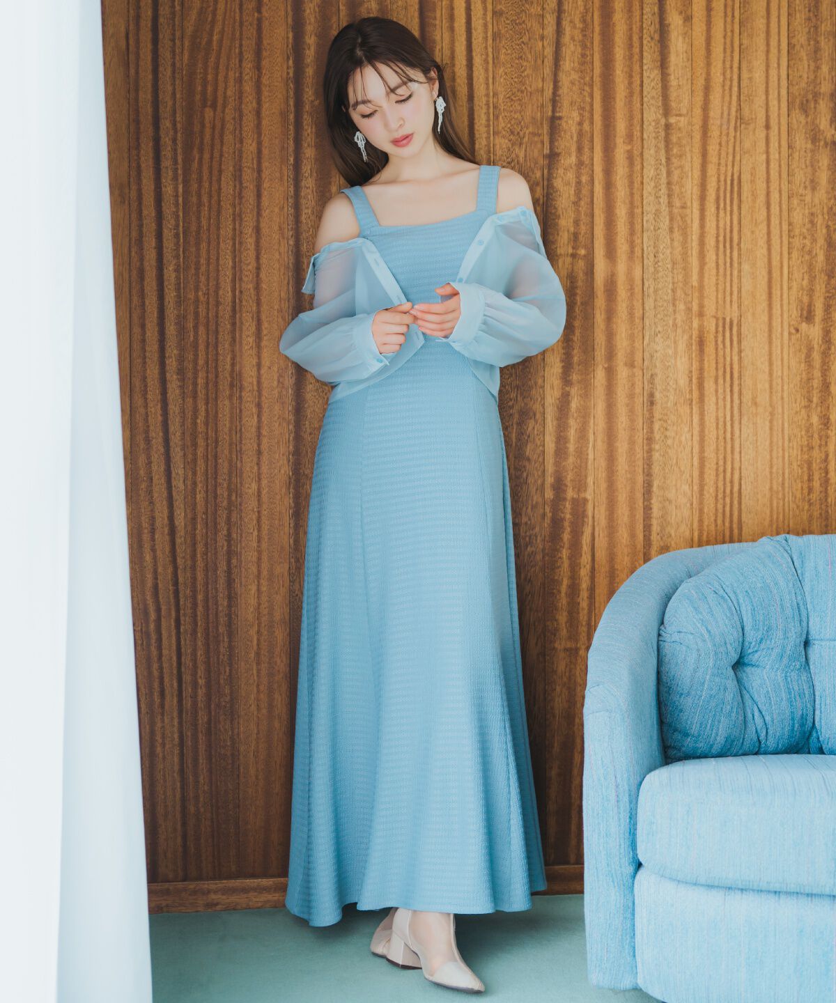 WILLSELECTION「シアーブラウス&times;カットソーマーメイドワンピース」|ワンピース|