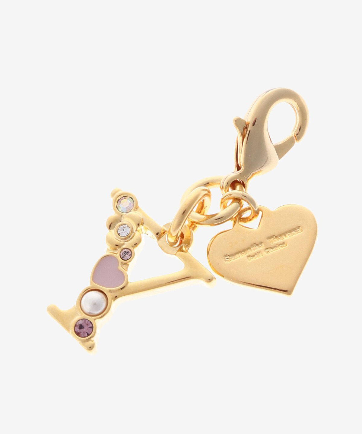 Samantha Thavasa Petit Choice「ハートモチーフイニシャルチャーム(Y)」|チャーム・キーホルダー|ゴールド