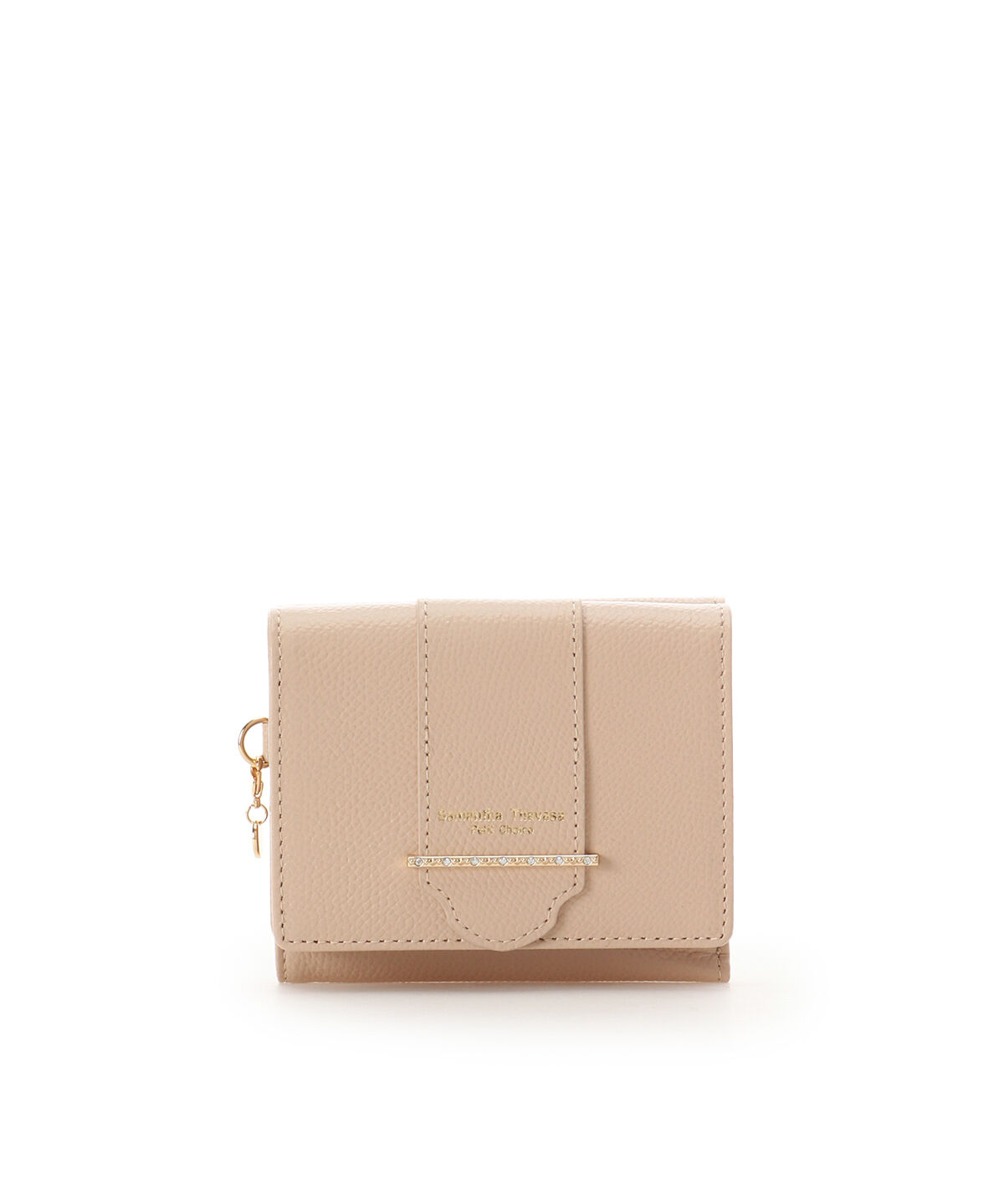 Samantha Thavasa Petit Choice「センターバーモチーフ 折財布」|財布|ベージュ