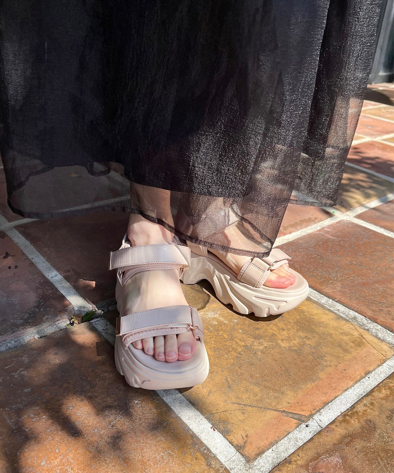 ORiental TRaffic「【トレンド】●2025春夏新作●ボリュームソールベルトスポサン/51212 サンダル 厚底 人気 売れてる」|サンダル|