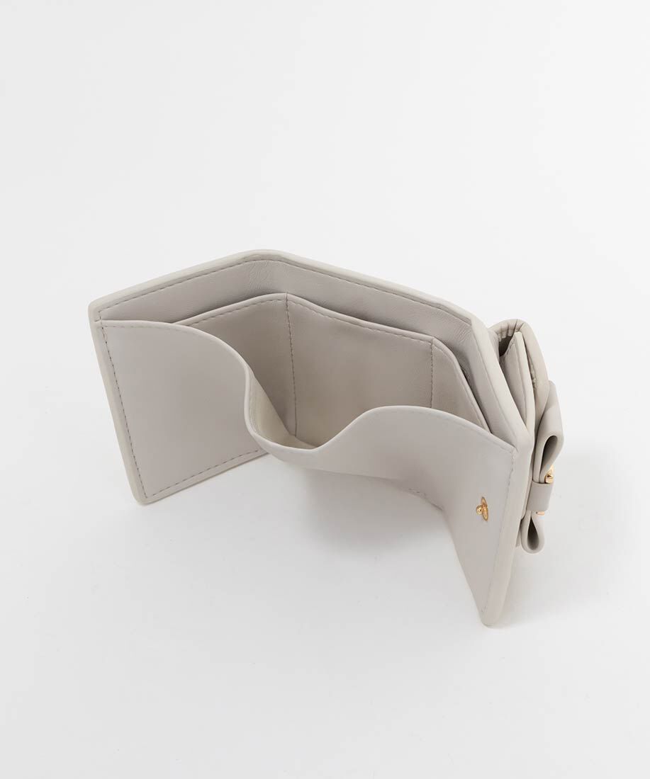  「ビジューモノグラムリボン三つ折りウォレット」|財布|