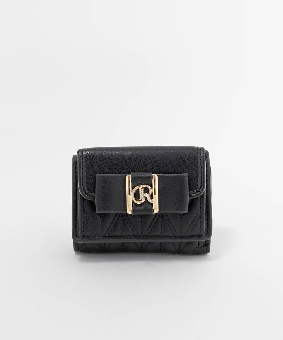  「ビジューモノグラムリボン三つ折りウォレット」|財布|