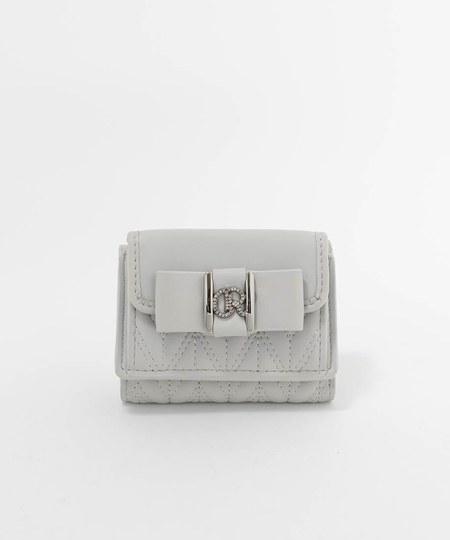  「ビジューモノグラムリボン三つ折りウォレット」|財布|