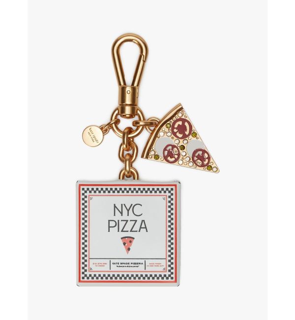 kate spade new york「スライス ピザ ボックス キー フォブ」|チャーム・キーホルダー|WHITE