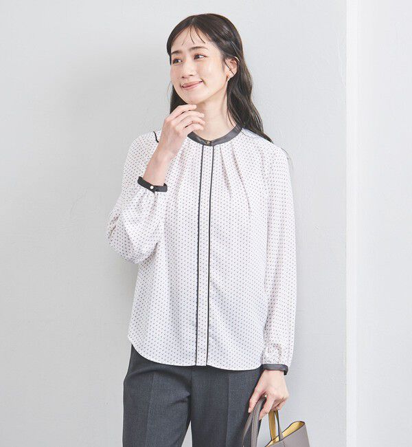 UNITED ARROWS「バイカラー パイピング ブラウス」|シャツ・ブラウス|