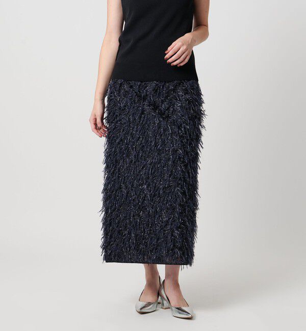 UNITED ARROWS「ヘアリー ラメ カットジャガード タイト スカート」|スカート|