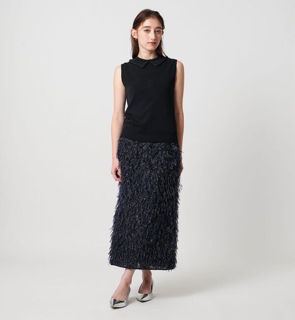 UNITED ARROWS「ヘアリー ラメ カットジャガード タイト スカート」|スカート|