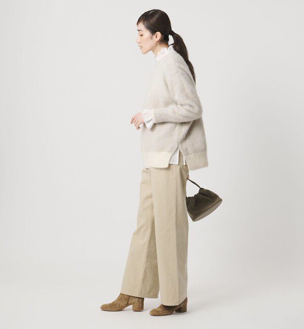 UNITED ARROWS「フォックスカシミヤ バイカラー クルーネックニット」|ニット・セーター|