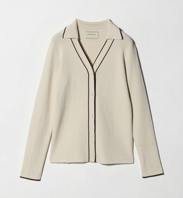 UNITED ARROWS「スキッパー リブカーディガン ‐ウォッシャブル‐」|カーディガン|BEIGE