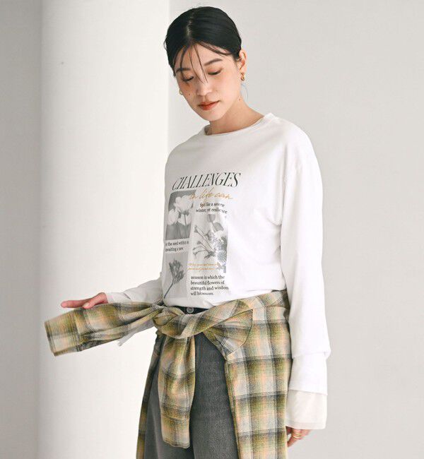 UNITED ARROWS green label relaxing「【WEB限定】＜at ease＞フォト ロングスリーブ Tシャツ」|Tシャツ・カットソー|