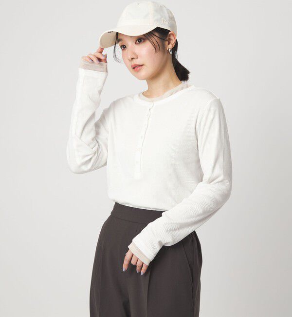 UNITED ARROWS green label relaxing「【WEB限定】＜at ease＞シアーテレコ ヘンリーネック カットソー」|Tシャツ・カットソー|