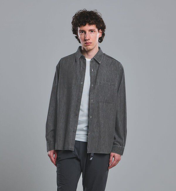 UNITED ARROWS green label relaxing「フェード デニム マイン レギュラーカラー シャツ」|シャツ・ブラウス|DK.GRAY