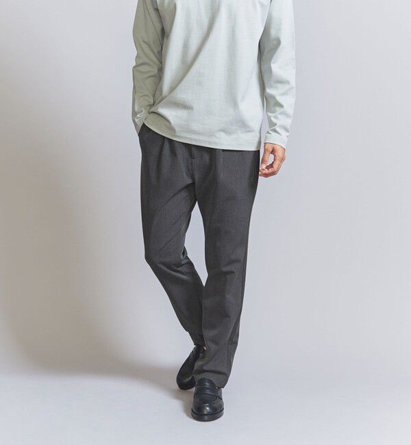 BEAUTY&YOUTH UNITED ARROWS「TR ピンヘッド  1プリーツ イージー パンツ ‐タテ・ヨコストレッチ‐」|チノ|MD.GRAY