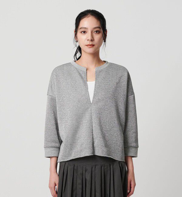 BEAUTY&YOUTH UNITED ARROWS「【WEB限定】ラメ裏毛 キーネック 8分袖プルオーバー」|Tシャツ・カットソー|