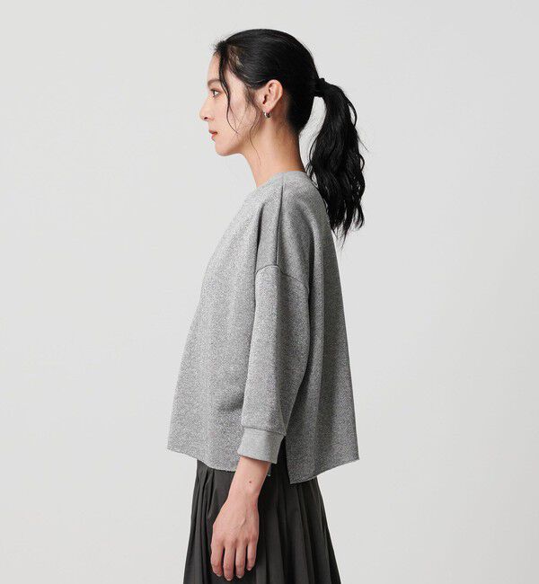 BEAUTY&YOUTH UNITED ARROWS「【WEB限定】ラメ裏毛 キーネック 8分袖プルオーバー」|Tシャツ・カットソー|