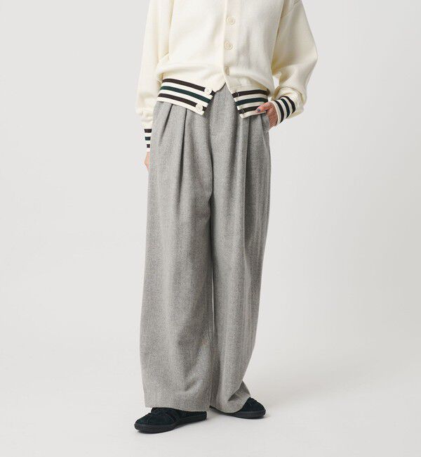 BEAUTY&YOUTH UNITED ARROWS「毛ブレンド ヘリンボーンワイドパンツ」|スラックス|