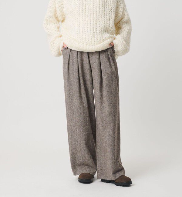 BEAUTY&YOUTH UNITED ARROWS「毛ブレンド ヘリンボーンワイドパンツ」|スラックス|
