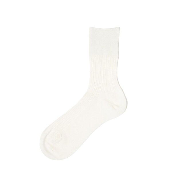 Demi-Luxe BEAMS 「ハイゲージ リブソックス」|ソックス|WHITE