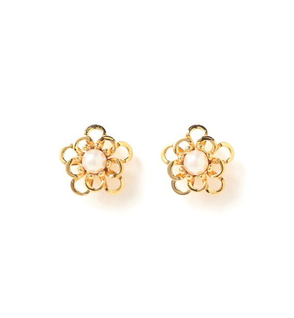 Ray BEAMS 「レース フラワー ミニ ピアス」|ピアス|