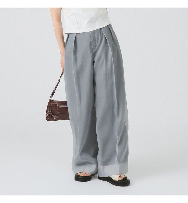 Ray BEAMS 「シアー レイヤード ワイド パンツ」|チノ|