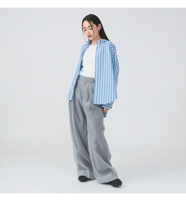 Ray BEAMS 「シアー レイヤード ワイド パンツ」|チノ|