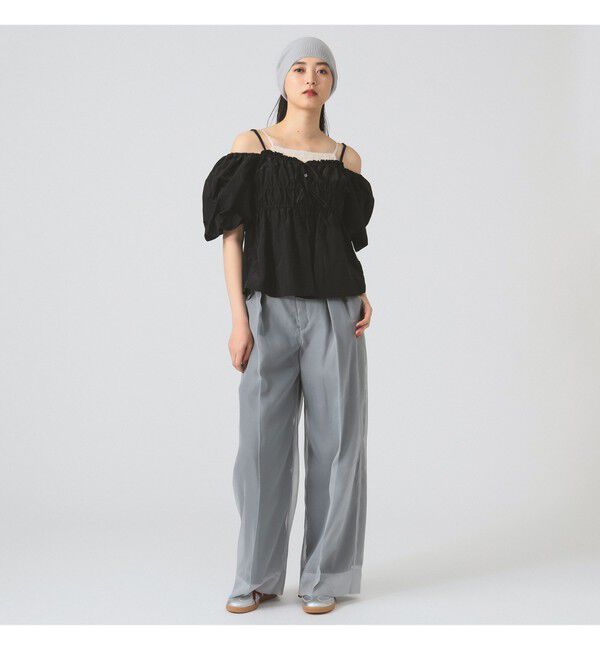 Ray BEAMS 「シアー レイヤード ワイド パンツ」|チノ|