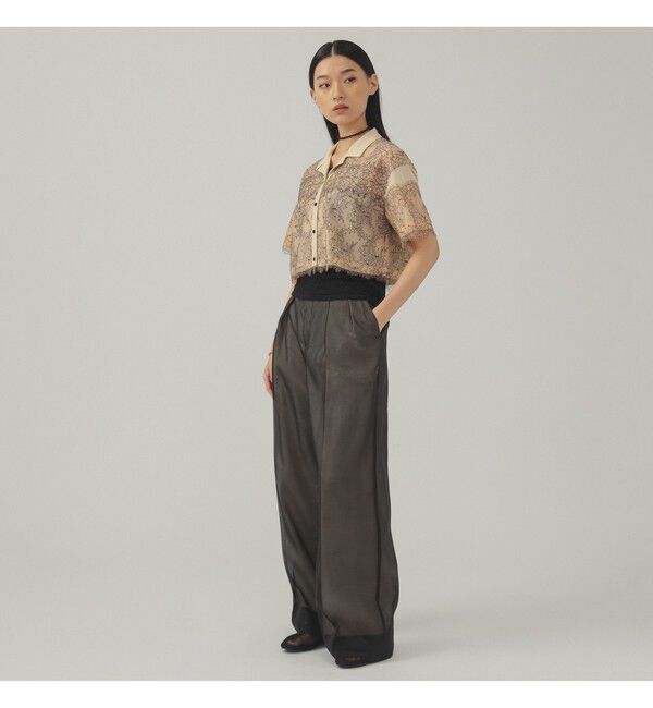 Ray BEAMS 「シアー レイヤード ワイド パンツ」|チノ|