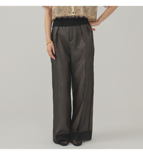 Ray BEAMS 「シアー レイヤード ワイド パンツ」|チノ|
