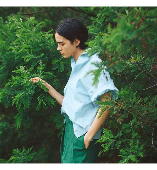 Demi-Luxe BEAMS 「AK+1 / ハーフスリーブ コットン シャツ」|シャツ・ブラウス|SAX