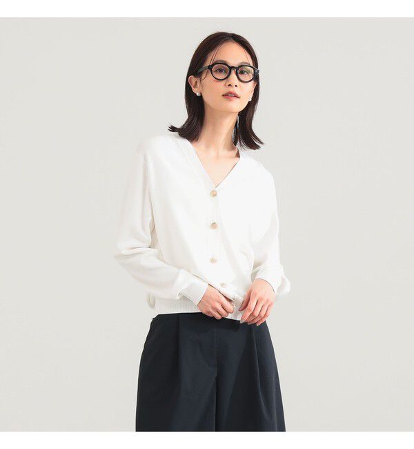 Demi-Luxe BEAMS 「メタルボタン Vネック カーディガン」|ニット・セーター|