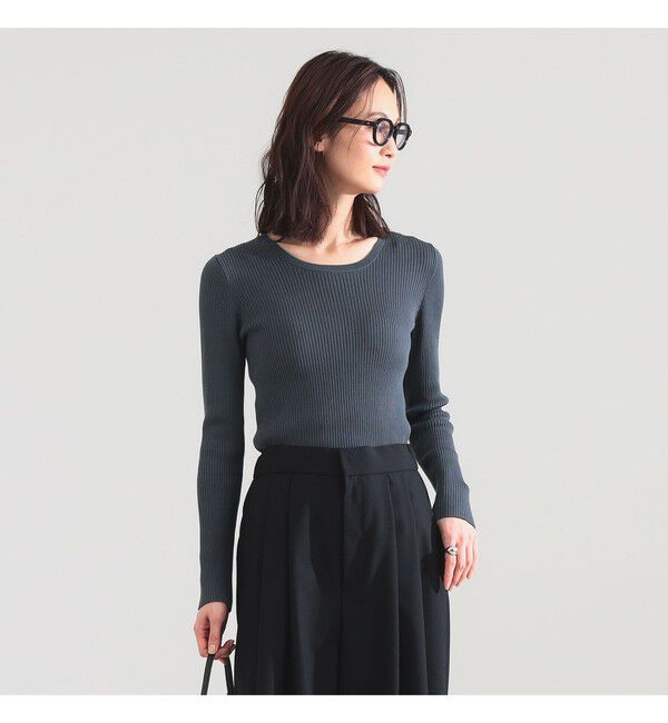 Demi-Luxe BEAMS 「14ゲージ ベーシック リブニット」|ニット・セーター|CHARCOAL.GREY