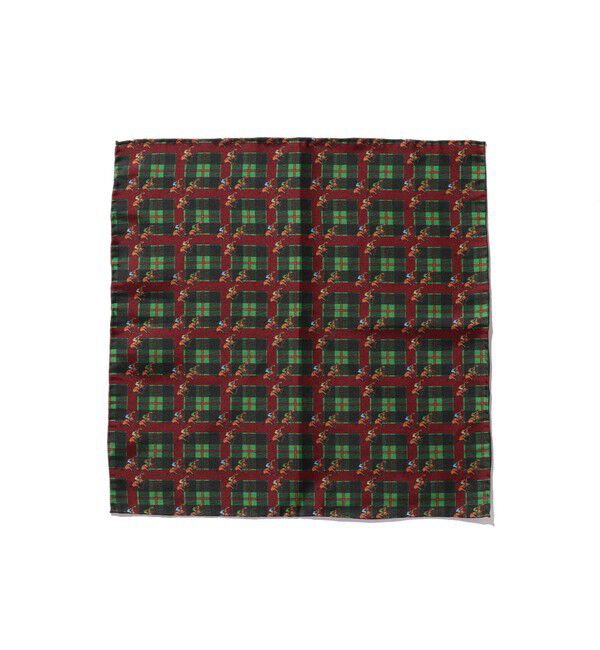 BEAMS PLUS「BEAMS PLUS / ホース &times; チェック プリント チーフ」|ハンカチ|