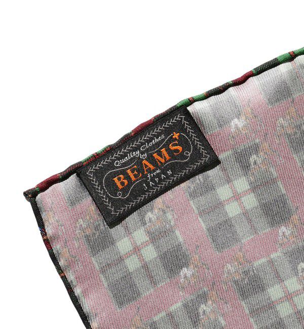 BEAMS PLUS「BEAMS PLUS / ホース &times; チェック プリント チーフ」|ハンカチ|