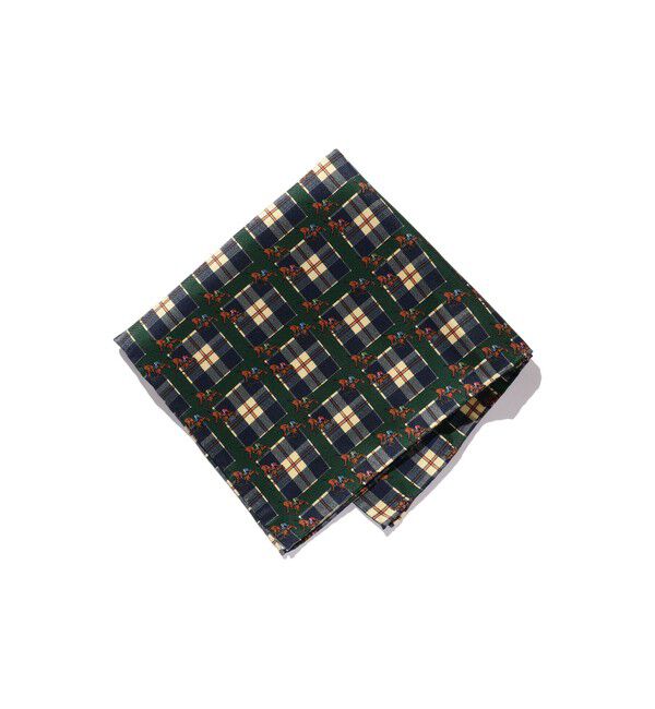 BEAMS PLUS「BEAMS PLUS / ホース &times; チェック プリント チーフ」|ハンカチ|