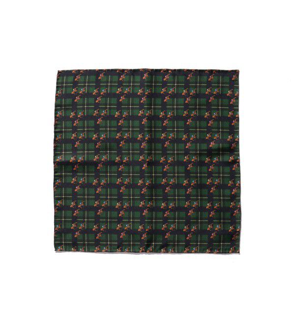 BEAMS PLUS「BEAMS PLUS / ホース &times; チェック プリント チーフ」|ハンカチ|