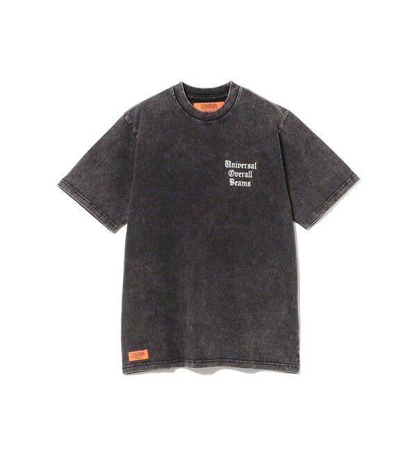 BEAMS「【別注】UNIVERSAL OVERALL / ピグメントダイ Tシャツ」|Tシャツ・カットソー|BLACK