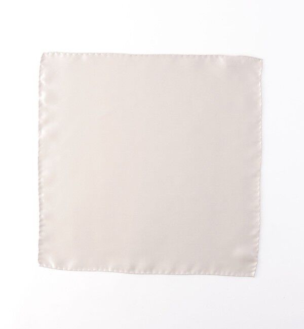 SHIPS「SHIPS: シルク サテン ホワイト ソリッド ポケットチーフ 」|ハンカチ|ゴールド