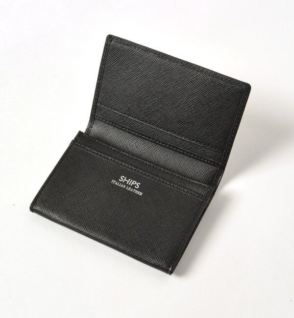 SHIPS「SHIPS:【SAFFIANO LEATHER】イタリアンレザー  カードケース （名刺入れ）」|名刺入れ・カードケース|ブラック