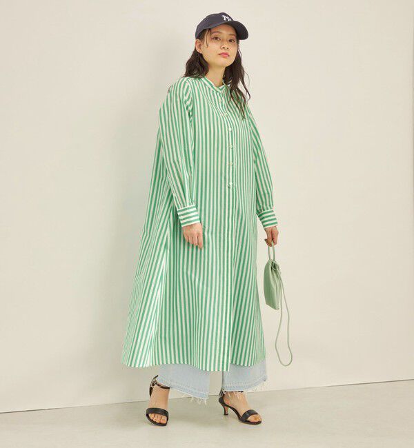 SHIPS for women「〈手洗い可能〉MANTECO カラー ストライプ ワンピース」|ワンピース|