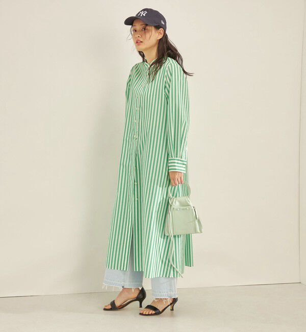 SHIPS for women「〈手洗い可能〉MANTECO カラー ストライプ ワンピース」|ワンピース|