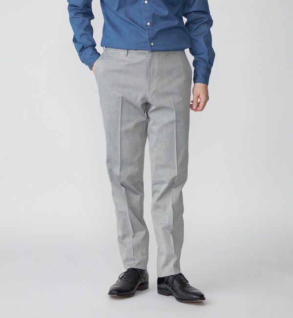 SHIPS「SHIPS:〈手洗い可能〉コットン ノープリーツ コードレーン パンツ」|チノ|トップグレー