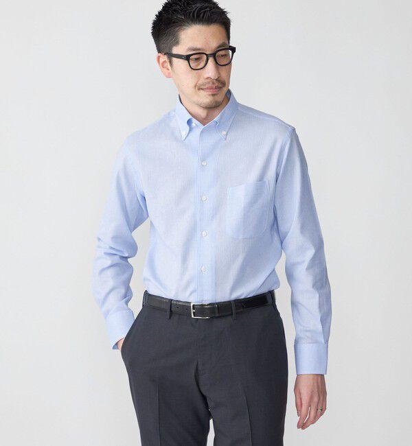 SHIPS「SHIPS: カラミ織り イタリアン ボタンダウン 無地 シャツ」|シャツ・ブラウス|