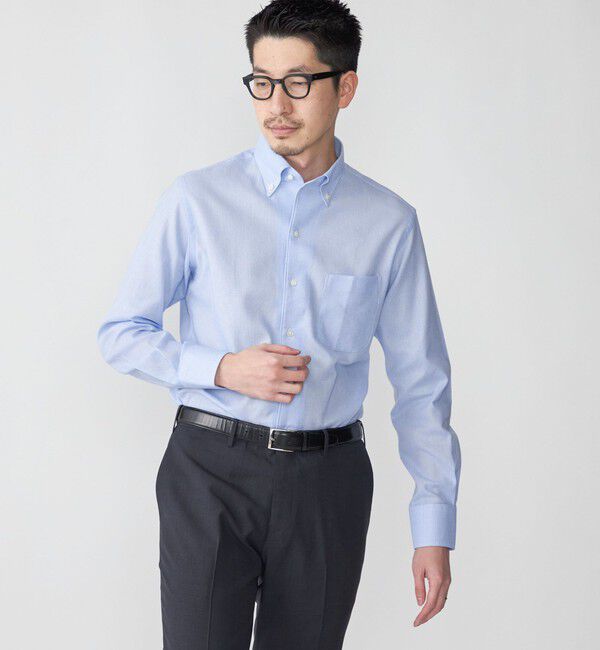 SHIPS「SHIPS: カラミ織り イタリアン ボタンダウン 無地 シャツ」|シャツ・ブラウス|