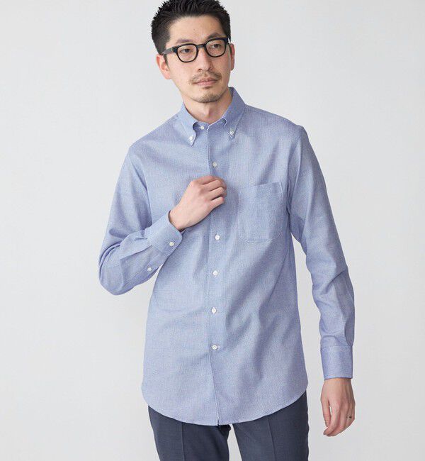 SHIPS「SHIPS: カラミ織り イタリアン ボタンダウン 無地 シャツ」|シャツ・ブラウス|