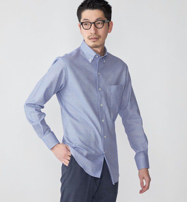 SHIPS「SHIPS: カラミ織り イタリアン ボタンダウン 無地 シャツ」|シャツ・ブラウス|