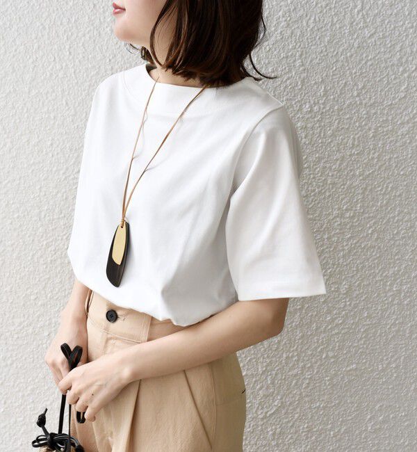 SHIPS for women「【WEB限定】〈ネックが選べる2サイズ展開〉オーガニックコットン バリエーションネック TEE」|Tシャツ・カットソー|