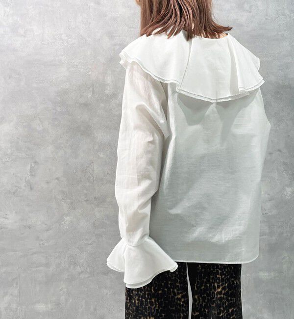 SHIPS for women「〈手洗い可能〉marmors: 2way フリル カラー ブラウス」|シャツ・ブラウス|